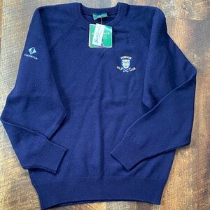 Men's Lambs Wool Navy Sweater